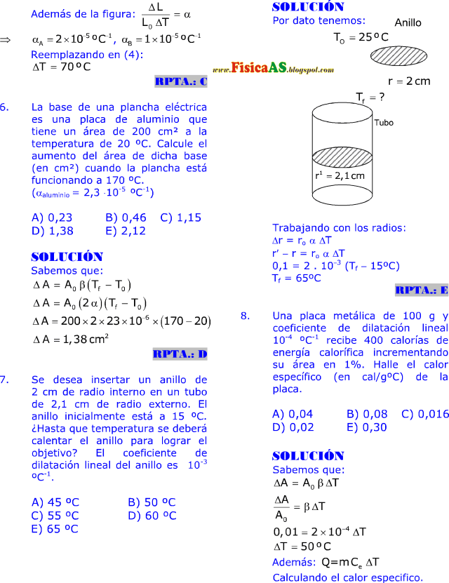 ejercicios resueltos de dilatacion superficial pdf